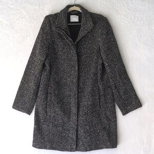 Textured Car Coat - funnel neck - zip closure